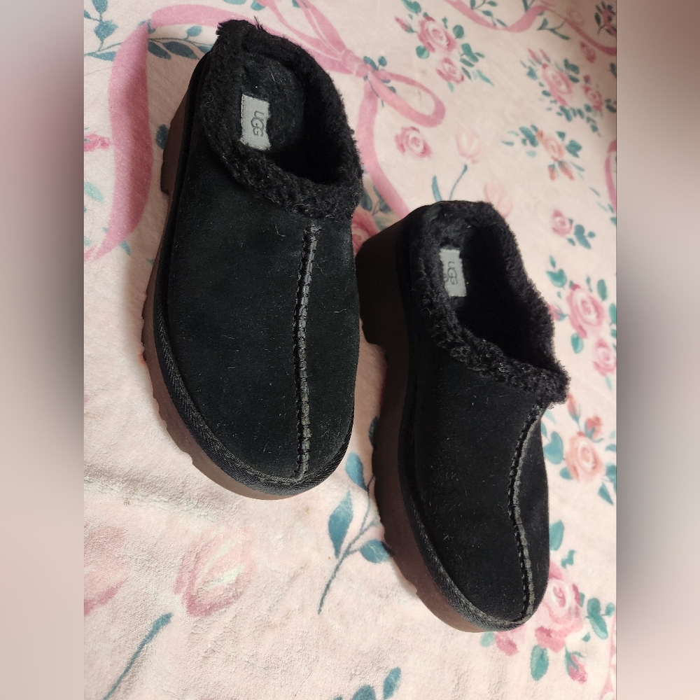 GUC UGG Plush Lined Cozy Heights Platform Clog Slides/Mules 9